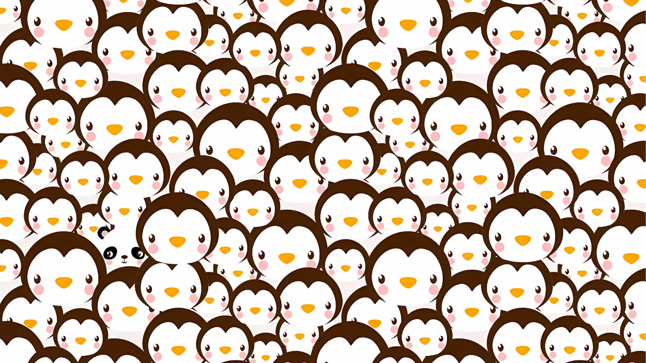 Can You Spot the Hidden Panda Among Penguins